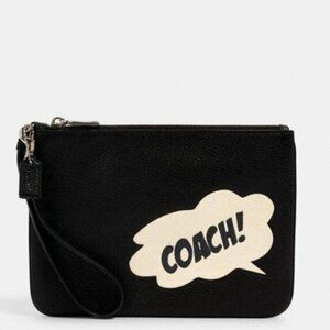 Coach Marvel Gallery Pouch With Coach Bubble Limited Edition Leather NEW Rare